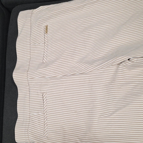 Anne Klein Beige & White Striped Straight Leg Pants. Size S - Picture 6 of 8